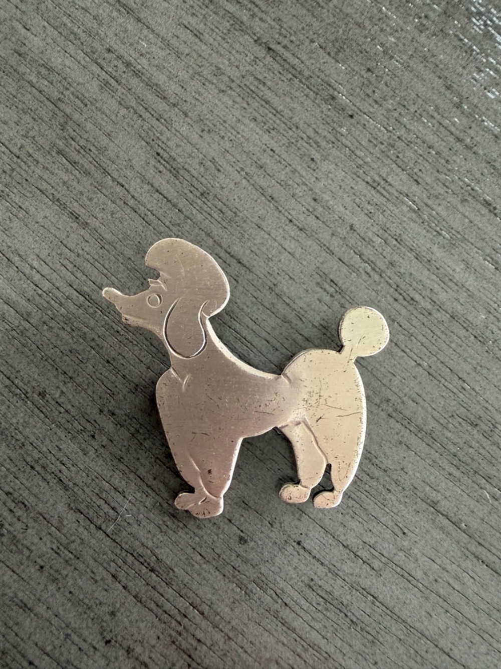 VINTAGE STERLING SILVER PUPPY POODLE DOG BROOCH PIN - BEAU SILVER